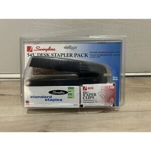 Swingline 545 Desk Stapler Pack New Stapler/Standard Staples/Paper Clips